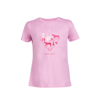 T-shirt enfants HKM I love horse riding Rose