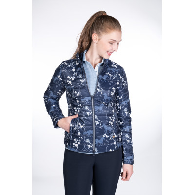 Veste matelassée HKM Bloomsbury Bleu foncé / blanc