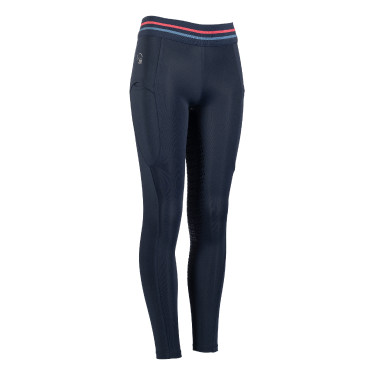Legging HKM Aymee full seat en silicone Bleu foncé