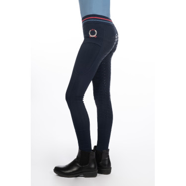 Legging HKM Aymee full seat en silicone Bleu foncé