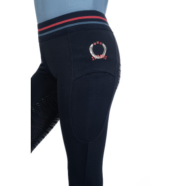 Legging HKM Aymee full seat en silicone Bleu foncé