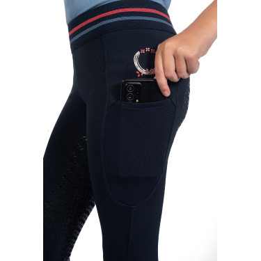 Legging HKM Aymee full seat en silicone Bleu foncé