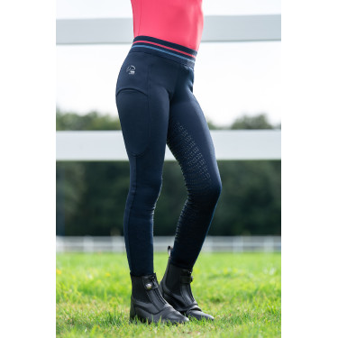 Legging HKM Aymee full seat en silicone Bleu foncé