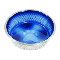 Gamelle pour chien WeatherBeeta en acier inoxydable antidérapant Bleu roi