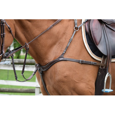 Collier de chasse Jump'In cinq points et martingale Noisette