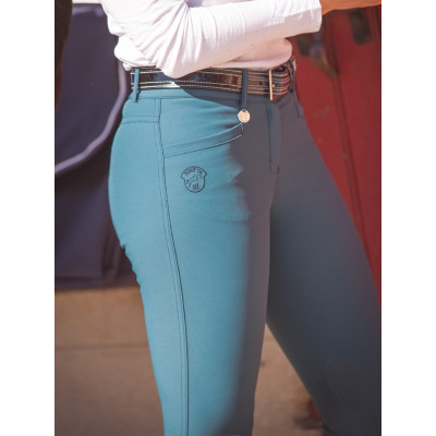 Pantalon d'équitation femme Jump'In Super X Bleu lagon