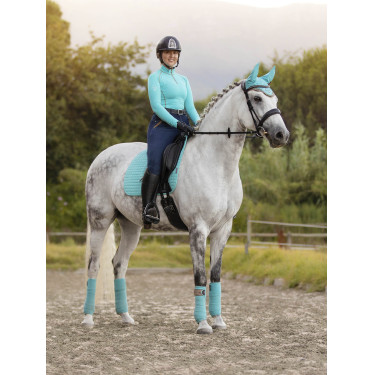 Tapis LeMieux Suede Dressage Square Azure Bleu