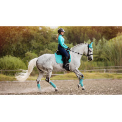 Tapis LeMieux Suede Dressage Square Azure Bleu
