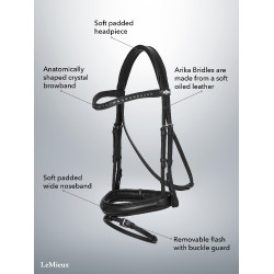 Bridon de dressage LeMieux Arika Noir / argent