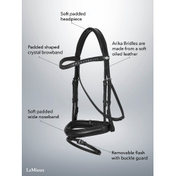 Bridon de dressage LeMieux Arika Marron / argent