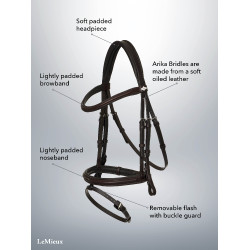 Bridon LeMieux Arika muserolle combinée Marron / argent