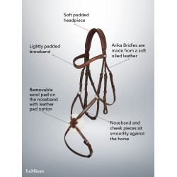 Bridon LeMieux Arika muserolle croisée Noir / argent