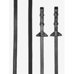 Rênes caoutchouc / cuir LeMieux Noir / argent
