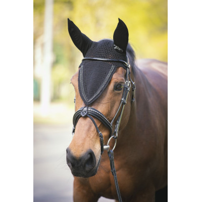 Bonnet pour chevaux long Pénélope strass Noir