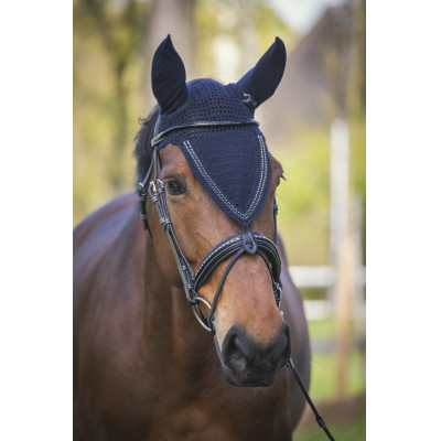 Bonnet pour chevaux long Pénélope strass Marine