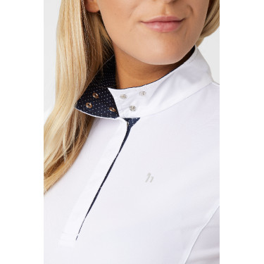 Polo manches courtes Blaire Horze Crescendo femme Blanc / bleu marine Polo manches courtes Blaire Horze Crescendo femme Blanc / bleu marine