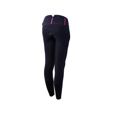 Pantalon anti-dérapant silicone Horze Daniela enfant Bleu marine / rose