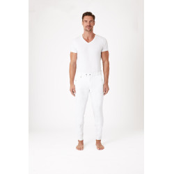 Pantalon fond intégral silicone Horze Grand Prix homme Blanc