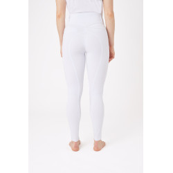 Pantalon d'équitation fond intégral grip toutes saisons Horze Mira Blanc / bleu turquoise Pantalon d'équitation fond intégral grip toutes saisons Horze Mira Blanc / bleu turquoise
