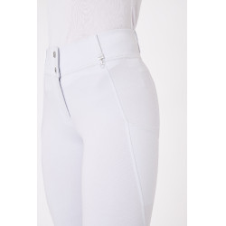 Pantalon d'équitation fond intégral grip toutes saisons Horze Mira Blanc / bleu turquoise Pantalon d'équitation fond intégral grip toutes saisons Horze Mira Blanc / bleu turquoise
