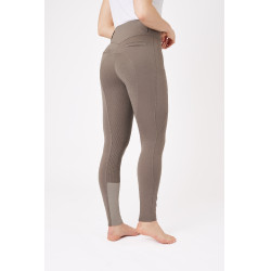 Pantalon d'équitation fond intégral grip toutes saisons Horze Mira Marron morille