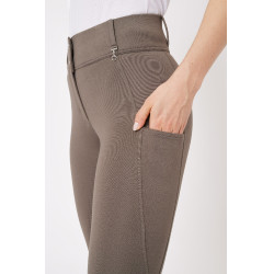 Pantalon d'équitation fond intégral grip toutes saisons Horze Mira Marron morille