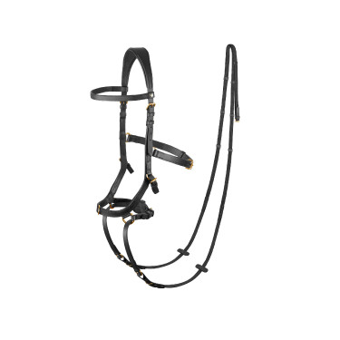 Bridon combiné Orlando Horze bitless en cuir Noir Bridon combiné Orlando Horze bitless en cuir Noir