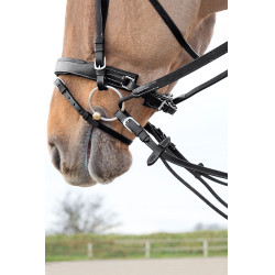 Rênes cuir/nylon type allemandes Horze Sparta Noir
