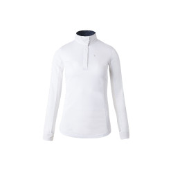 Polo manches longues Blaire Horze femme Blanc / bleu marine
