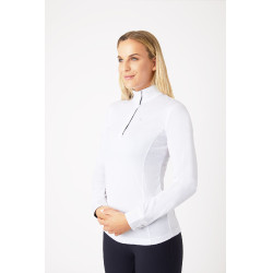 Polo manches longues Blaire Horze femme Blanc / bleu marine