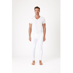 Pantalon à basanes silicone Horze Grand Prix homme Blanc