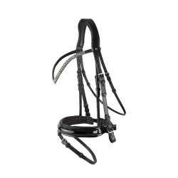 Bridon anatomique Grayson Horze à strass Noir / noir Bridon anatomique Grayson Horze à strass Noir / noir