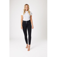 Pantalon d'équitation taille haute Tara silicone fond intégral femme Horze Bleu marine foncé