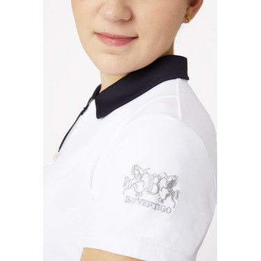 Polo de concours manches courtes Claudine femme B Vertigo Blanc / bleu marine
