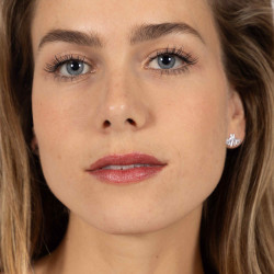 Boucle d'oreille logo HV Polo Lotta Argent