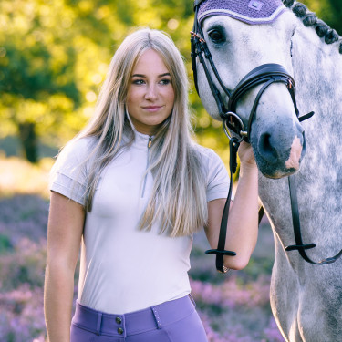 Polo en tech Imperial Riding Gina Cristal Blanc Polo en tech Imperial Riding Gina Cristal Blanc