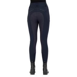 Pantalon d'équitation Euro-Star Aurelia Grip Connect Full Nuit Bleu marine