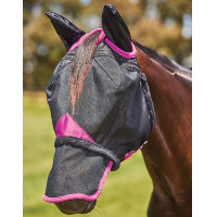Masque anti-mouches Weatherbeeta ComFiTec Deluxe Durable Mesh oreilles et nez Noir / violet