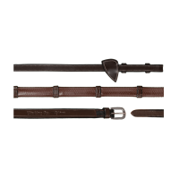 Rênes Caoutchouc 1/2 Avec 7 Arretoirs Dy'on Marron