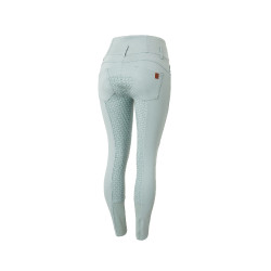 Pantalon d'équitation taille haute Tara silicone fond intégral femme Horze Aqua grey Bleu
