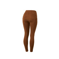 Pantalon d'équitation taille haute Tara silicone fond intégral femme Horze Marron foncé