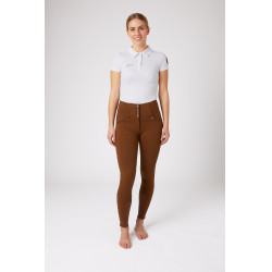 Pantalon d'équitation taille haute Tara silicone fond intégral femme Horze Marron foncé