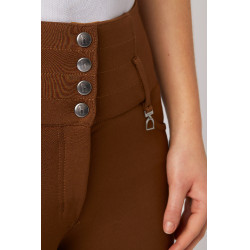 Pantalon d'équitation taille haute Tara silicone fond intégral femme Horze Marron foncé