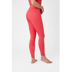 Pantalon d'équitation taille haute Tara silicone fond intégral femme Horze Rouge red