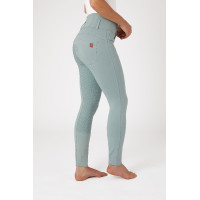 Pantalon d'équitation taille haute Tara silicone fond intégral femme Horze Bleu argent