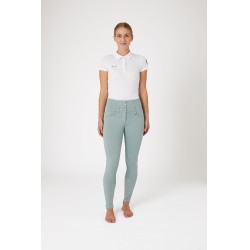 Pantalon d'équitation taille haute Tara silicone fond intégral femme Horze Bleu argent