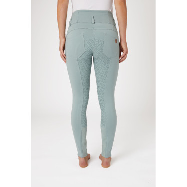 Pantalon d'équitation taille haute Tara silicone fond intégral femme Horze Bleu argent