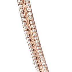 Frontal Horze Nancy Cristal avec frontal ligne Horze Marron / or rose Frontal Horze Nancy Cristal avec frontal ligne Horze Marron / or rose
