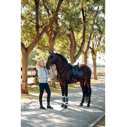 Tapis de selle de dressage Drew B Vertigo Marine foncé Bleu