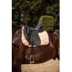 Tapis de selle de dressage B Vertigo Amory avec monogramme brodé Teck beige Jaune